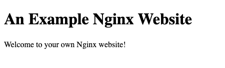 A custom webpage served by Nginx A custom webpage served by Nginx
