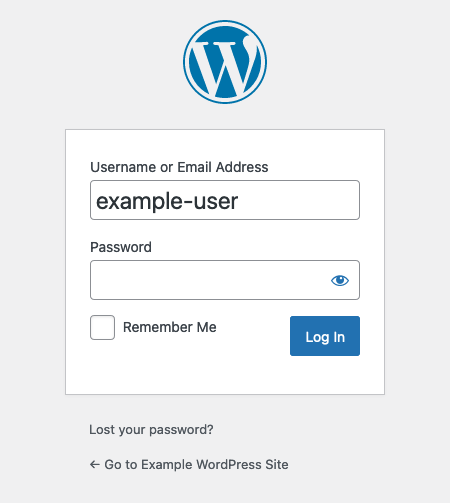 WordPress login page WordPress login page