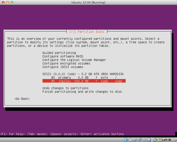 Partitioning the drive. Partitioning the drive.